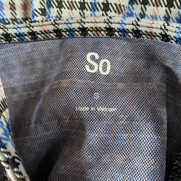 SO Blue and White Plaid Mini Dress with Buttons - Picture 3 of 4